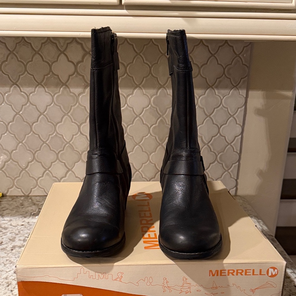 Merrell Women's Black Heeled Boots - Picture 3 of 6